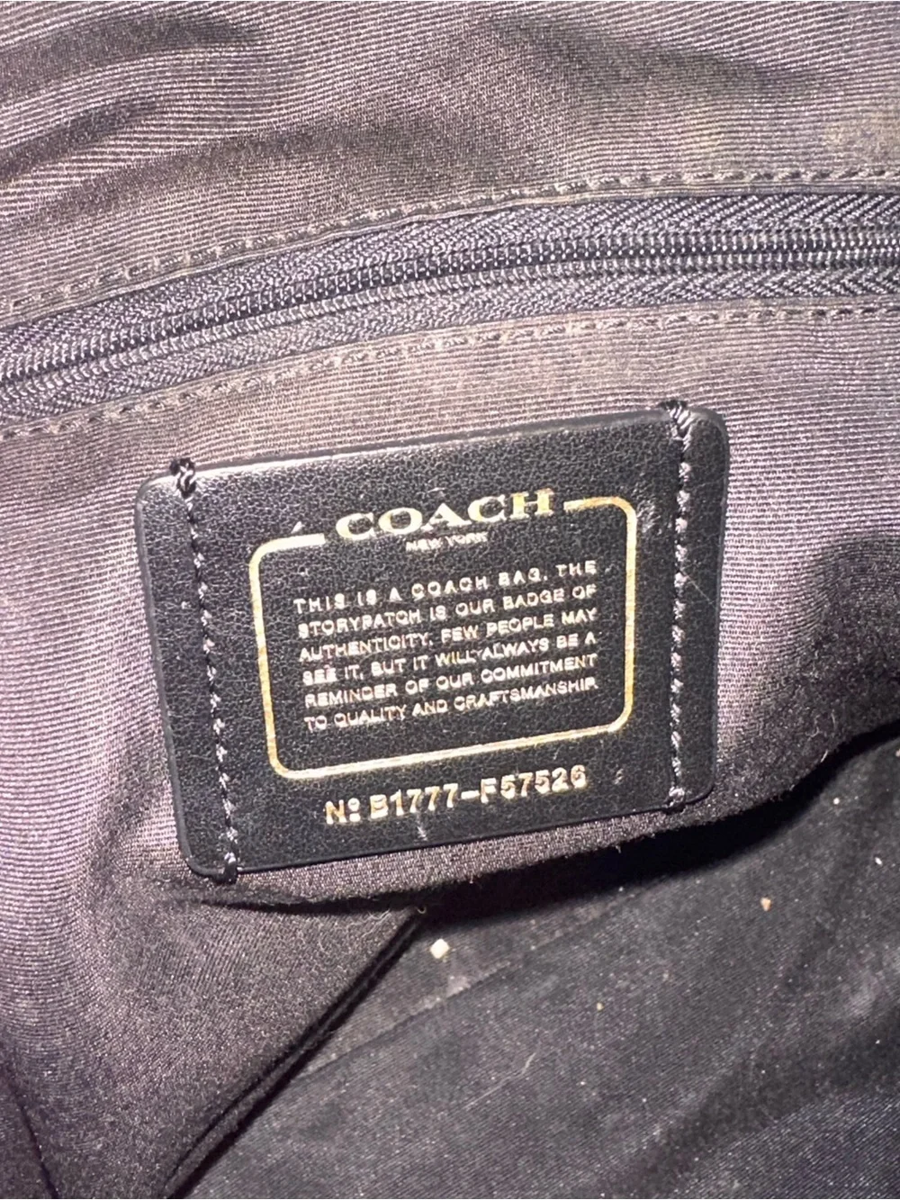 Coach Black Leather Double-Handle Tote with Gold Hardware
